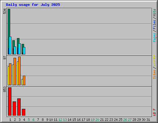 Daily usage for July 2025