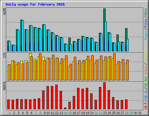 Daily usage for February 2026