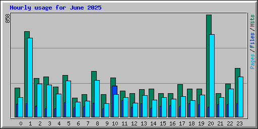 Hourly usage for June 2025