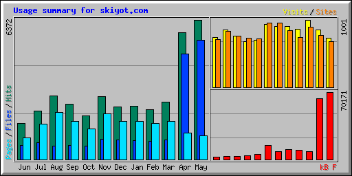 Usage summary for skiyot.com