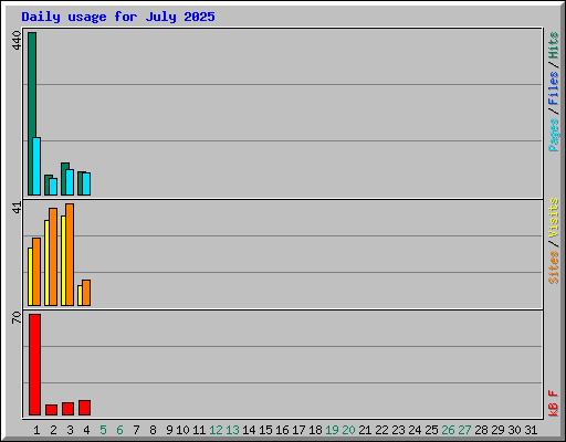 Daily usage for July 2025