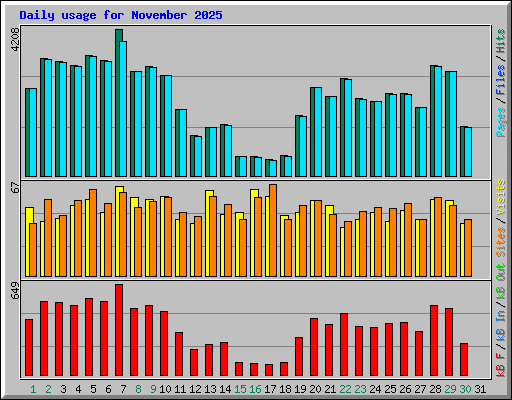 Daily usage for November 2025