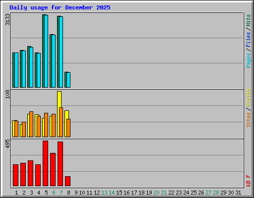 Daily usage for December 2025