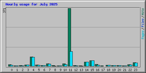 Hourly usage for July 2025