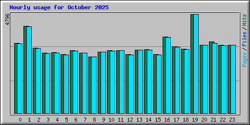 Hourly usage for October 2025