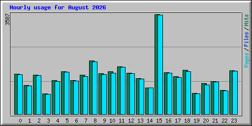 Hourly usage for August 2026